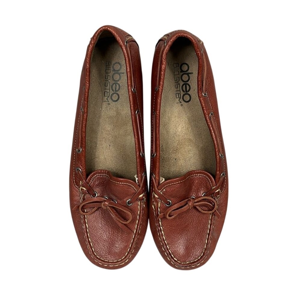 Abeo Bio System Marilee Leather Driving‎ Loafer Shoes Womens Size 7 Light Red